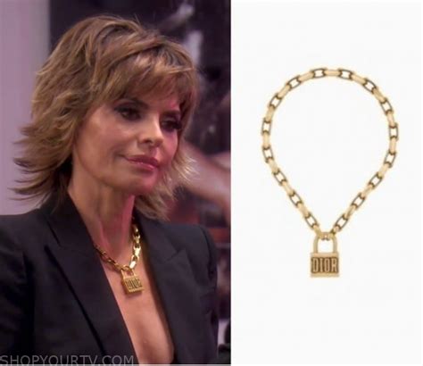 lisa rinna dior lock necklace|RHOBH: Season 10 Episode 5 Lisa's Dior Padlock .